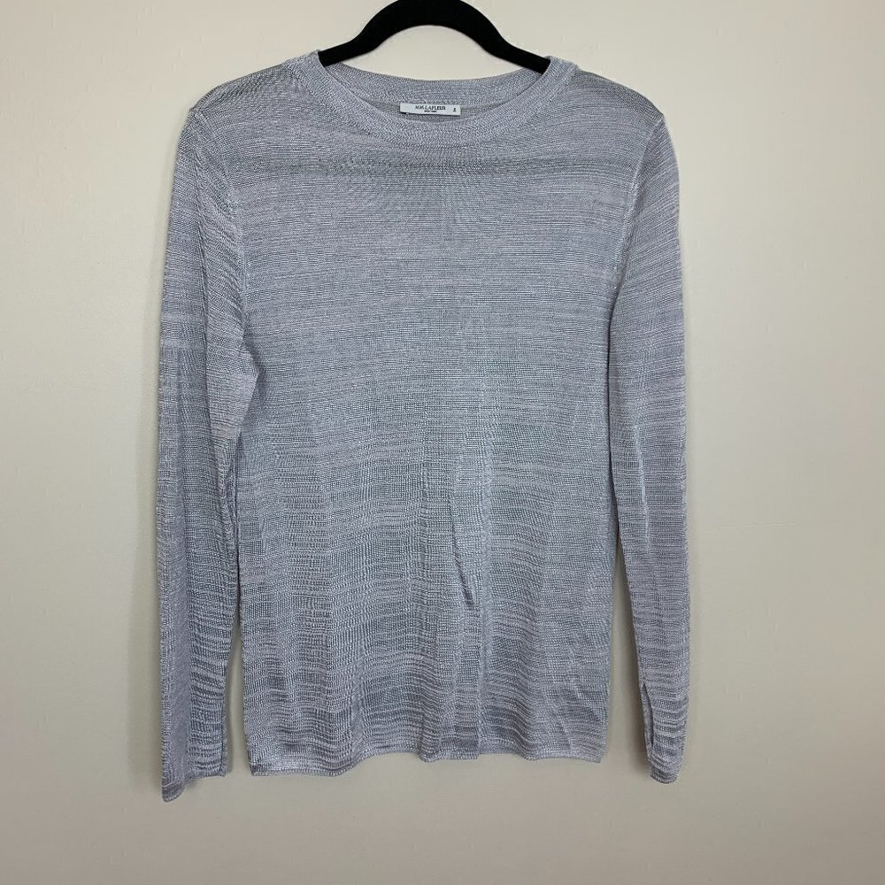 MM Lefleur The Hamilton Silver Lightweight Crew Neck Sweater Size Small